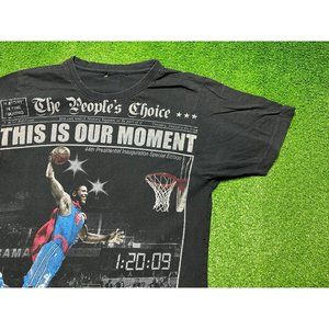 Barack Obama Basketball Men's Short Sleeve Graphic Tee Small Black